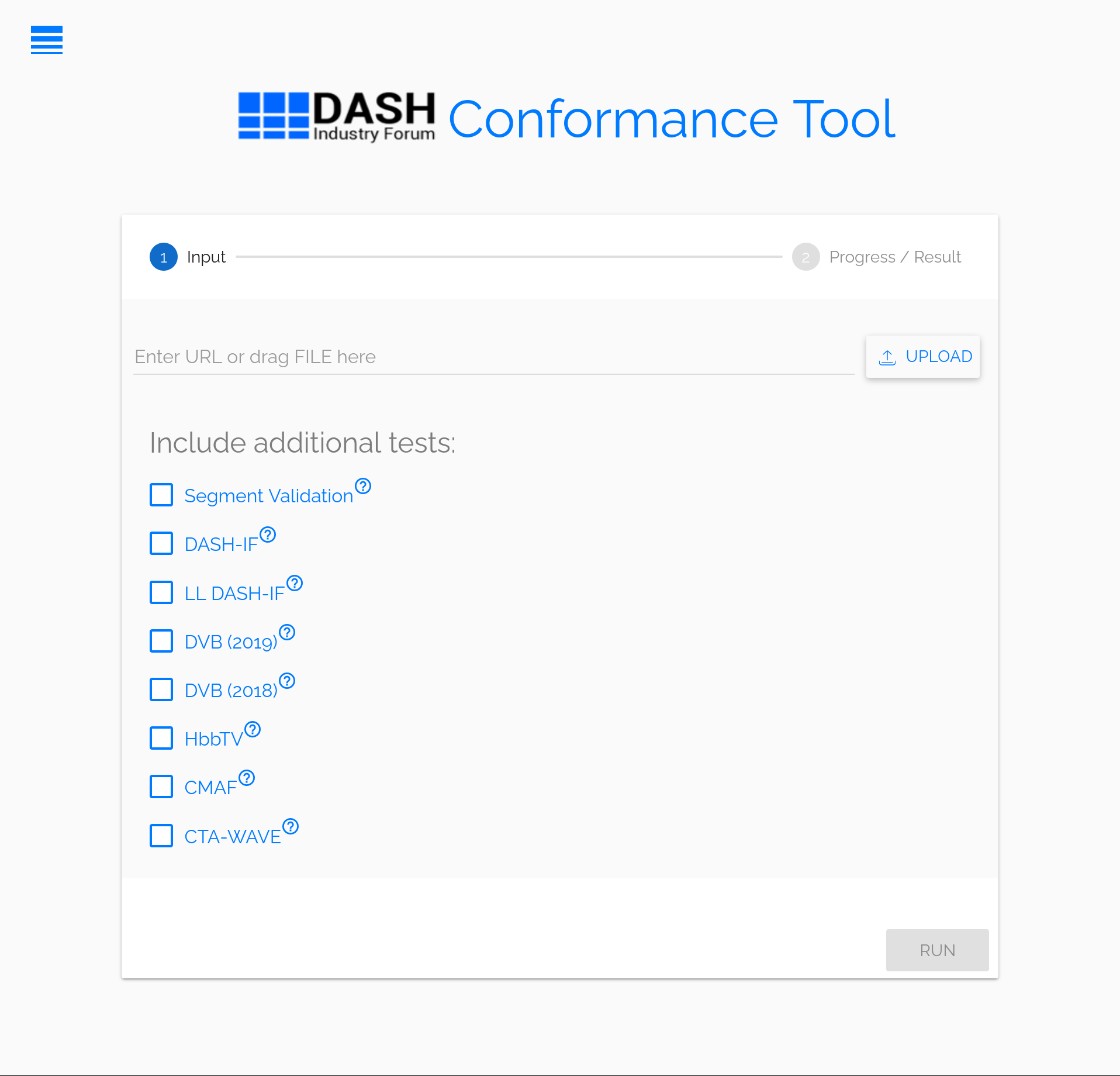 DASH-IF conformance checker homepage